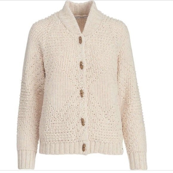 Woolrich Cardinal Peak Wool Blend Cardigan In Burlap Heather L - Picture 1 of 8